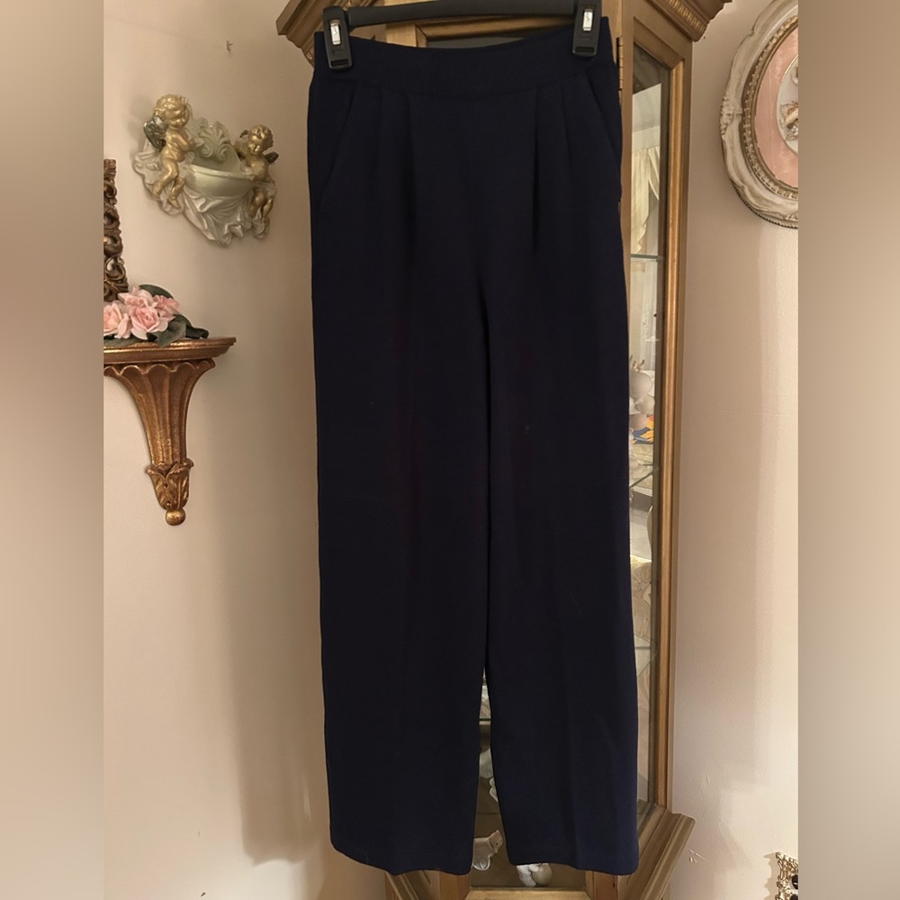 St John by Marie Gray Elegant Navy Women's Pants
